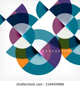 Design de fundo abstrato círculo mínimo, modelo multicolorido para apresentação de negócios ou tecnologia ou web brochura layout de capa, papel de parede. Ilustração vetorial