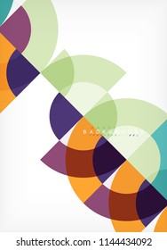 Minimal circle abstract background design, multicolored template for business or technology presentation or web brochure cover layout, wallpaper. Vector illustration