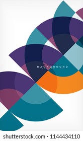 Minimal circle abstract background design, multicolored template for business or technology presentation or web brochure cover layout, wallpaper. Vector illustration