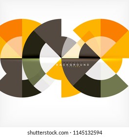 Minimal circle abstract background design, multicolored template for business or technology presentation or web brochure cover layout, wallpaper. Vector illustration
