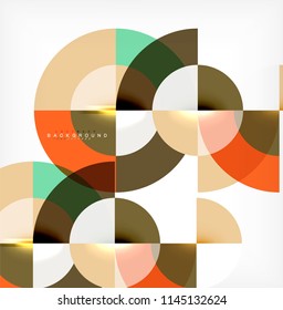 Diseño de fondo abstracto de círculo mínimo, plantilla multicolor para presentación de negocios o tecnología o diseño de portada de folletos web, fondo de pantalla. Ilustración del vector