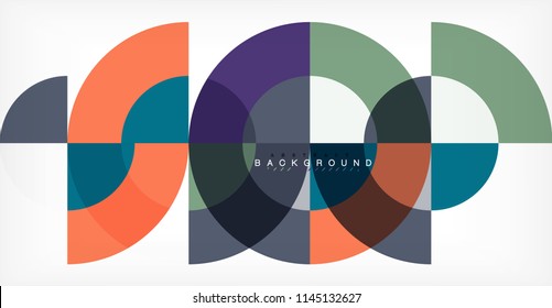 Diseño de fondo abstracto de círculo mínimo, plantilla multicolor para presentación de negocios o tecnología o diseño de portada de folletos web, fondo de pantalla. Ilustración del vector