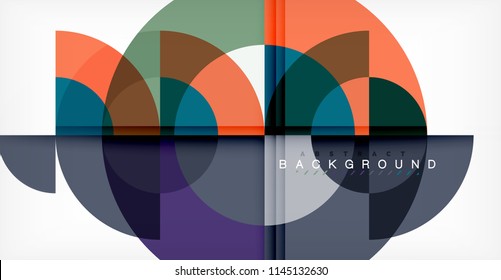 Minimaler Kreis abstraktes Hintergrunddesign, mehrfarbige Vorlage für Geschäfts- oder Technologiepräsentation oder Web-Broschürenlayout, Bildschirmhintergrund. Vektorgrafik