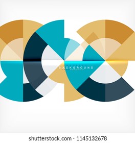 Minimaler Kreis abstraktes Hintergrunddesign, mehrfarbige Vorlage für Geschäfts- oder Technologiepräsentation oder Web-Broschürenlayout, Bildschirmhintergrund. Vektorgrafik