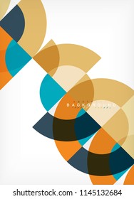 Minimal circle abstract background design, multicolored template for business or technology presentation or web brochure cover layout, wallpaper. Vector illustration