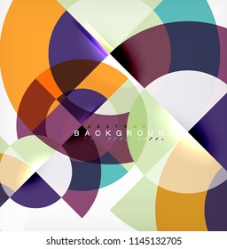 Diseño de fondo abstracto de círculo mínimo, plantilla multicolor para presentación de negocios o tecnología o diseño de portada de folletos web, fondo de pantalla. Ilustración del vector