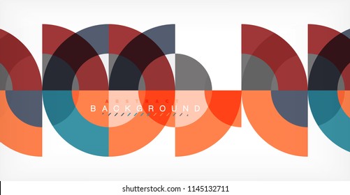 Minimal circle abstract background design, multicolored template for business or technology presentation or web brochure cover layout, wallpaper. Vector illustration