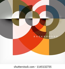 Minimal circle abstract background design, multicolored template for business or technology presentation or web brochure cover layout, wallpaper. Vector illustration