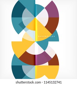 Diseño de fondo abstracto de círculo mínimo, plantilla multicolor para presentación de negocios o tecnología o diseño de portada de folletos web, fondo de pantalla. Ilustración del vector