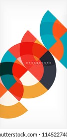 Minimal circle abstract background design, multicolored template for business or technology presentation or web brochure cover layout, wallpaper. Vector illustration