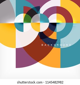 Minimal circle abstract background design, multicolored template for business or technology presentation or web brochure cover layout, wallpaper. Vector illustration