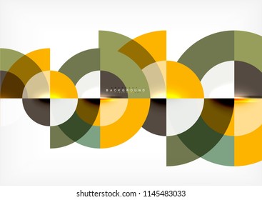 Diseño de fondo abstracto de círculo mínimo, plantilla multicolor para presentación de negocios o tecnología o diseño de portada de folletos web, fondo de pantalla. Ilustración del vector