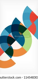 Minimal circle abstract background design, multicolored template for business or technology presentation or web brochure cover layout, wallpaper. Vector illustration