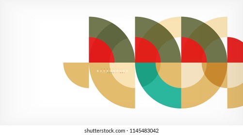 Minimal circle abstract background design, multicolored template for business or technology presentation or web brochure cover layout, wallpaper. Vector illustration