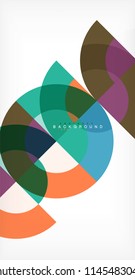 Minimal circle abstract background design, multicolored template for business or technology presentation or web brochure cover layout, wallpaper. Vector illustration