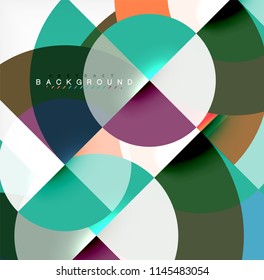 Minimal circle abstract background design, multicolored template for business or technology presentation or web brochure cover layout, wallpaper. Vector illustration