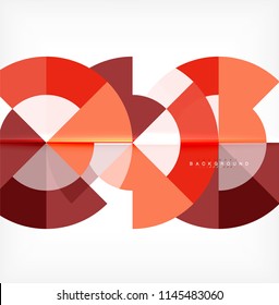 Minimal circle abstract background design, multicolored template for business or technology presentation or web brochure cover layout, wallpaper. Vector illustration