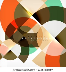 Minimal circle abstract background design, multicolored template for business or technology presentation or web brochure cover layout, wallpaper. Vector illustration