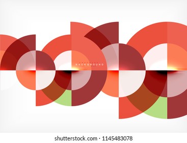 Minimal circle abstract background design, multicolored template for business or technology presentation or web brochure cover layout, wallpaper. Vector illustration