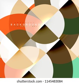 Minimal circle abstract background design, multicolored template for business or technology presentation or web brochure cover layout, wallpaper. Vector illustration