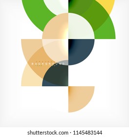 Minimal circle abstract background design, multicolored template for business or technology presentation or web brochure cover layout, wallpaper. Vector illustration
