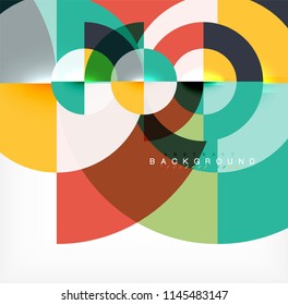 Diseño de fondo abstracto de círculo mínimo, plantilla multicolor para presentación de negocios o tecnología o diseño de portada de folletos web, fondo de pantalla. Ilustración del vector