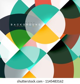 Minimal circle abstract background design, multicolored template for business or technology presentation or web brochure cover layout, wallpaper. Vector illustration