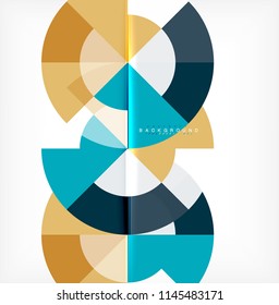 Minimal circle abstract background design, multicolored template for business or technology presentation or web brochure cover layout, wallpaper. Vector illustration