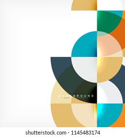 Diseño de fondo abstracto de círculo mínimo, plantilla multicolor para presentación de negocios o tecnología o diseño de portada de folletos web, fondo de pantalla. Ilustración del vector