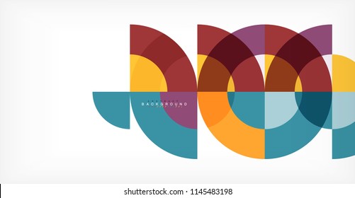 Minimal circle abstract background design, multicolored template for business or technology presentation or web brochure cover layout, wallpaper. Vector illustration