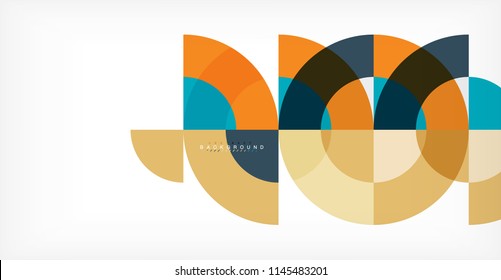 Diseño de fondo abstracto de círculo mínimo, plantilla multicolor para presentación de negocios o tecnología o diseño de portada de folletos web, fondo de pantalla. Ilustración del vector