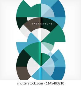 Minimal circle abstract background design, multicolored template for business or technology presentation or web brochure cover layout, wallpaper. Vector illustration