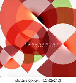 Minimal circle abstract background design, multicolored template for business or technology presentation or web brochure cover layout, wallpaper. Vector illustration