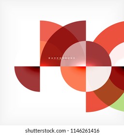 Diseño de fondo abstracto de círculo mínimo, plantilla multicolor para presentación de negocios o tecnología o diseño de portada de folletos web, fondo de pantalla. Ilustración del vector
