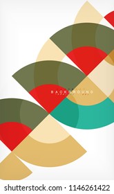 Minimal circle abstract background design, multicolored template for business or technology presentation or web brochure cover layout, wallpaper. Vector illustration