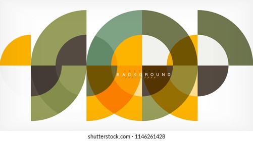 Minimal circle abstract background design, multicolored template for business or technology presentation or web brochure cover layout, wallpaper. Vector illustration
