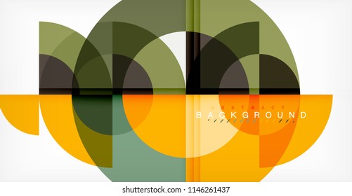 Minimal circle abstract background design, multicolored template for business or technology presentation or web brochure cover layout, wallpaper. Vector illustration