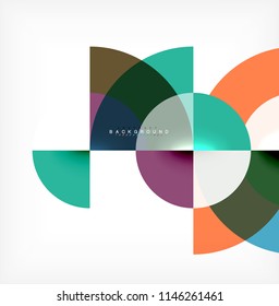 Design de fundo abstrato círculo mínimo, modelo multicolorido para apresentação de negócios ou tecnologia ou web brochura layout de capa, papel de parede. Ilustração vetorial