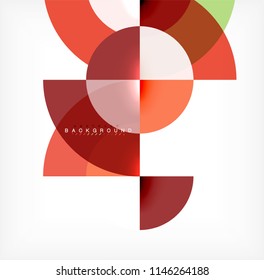Minimal circle abstract background design, multicolored template for business or technology presentation or web brochure cover layout, wallpaper. Vector illustration
