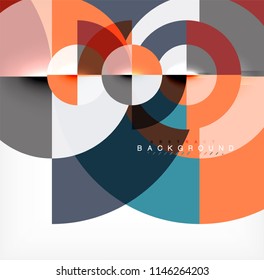 Minimal circle abstract background design, multicolored template for business or technology presentation or web brochure cover layout, wallpaper. Vector illustration