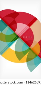 Minimaler Kreis abstraktes Hintergrunddesign, mehrfarbige Vorlage für Geschäfts- oder Technologiepräsentation oder Web-Broschürenlayout, Bildschirmhintergrund. Vektorgrafik