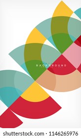 Minimal circle abstract background design, multicolored template for business or technology presentation or web brochure cover layout, wallpaper. Vector illustration