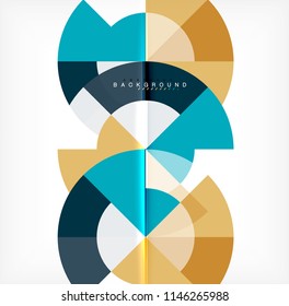 Minimal circle abstract background design, multicolored template for business or technology presentation or web brochure cover layout, wallpaper. Vector illustration