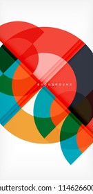 Minimaler Kreis abstraktes Hintergrunddesign, mehrfarbige Vorlage für Geschäfts- oder Technologiepräsentation oder Web-Broschürenlayout, Bildschirmhintergrund. Vektorgrafik