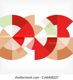 Minimal circle abstract background design, multicolored template for business or technology presentation or web brochure cover layout, wallpaper. Vector illustration