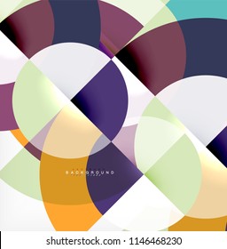 Minimal circle abstract background design, multicolored template for business or technology presentation or web brochure cover layout, wallpaper. Vector illustration