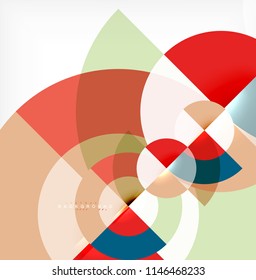Minimal circle abstract background design, multicolored template for business or technology presentation or web brochure cover layout, wallpaper. Vector illustration
