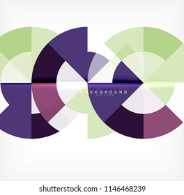 Minimal circle abstract background design, multicolored template for business or technology presentation or web brochure cover layout, wallpaper. Vector illustration