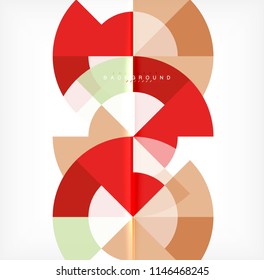 Minimal circle abstract background design, multicolored template for business or technology presentation or web brochure cover layout, wallpaper. Vector illustration