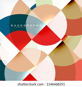 Diseño de fondo abstracto de círculo mínimo, plantilla multicolor para presentación de negocios o tecnología o diseño de portada de folletos web, fondo de pantalla. Ilustración del vector